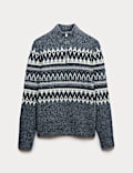 Jersey Fair Isle de lana con media cremallera