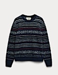 Fair Isle Crew Neck Jumper with Wool