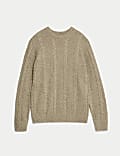 Lambswool Blend Cable Crew Neck Jumper