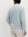 Cotton Rich Textured Half Zip Jumper