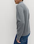 Cotton Rich Textured Half Zip Jumper