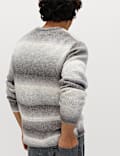 Ombre Stripe Crew Neck Jumper with Wool