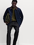 Waffle Knit High Neck Jumper with Wool