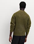 Waffle Knit High Neck Jumper with Wool