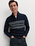 Striped Half Zip Soft Jumper