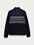 Striped Half Zip Soft Jumper
