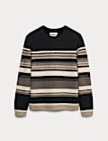 Hazy Striped Crew Neck Jumper with Wool
