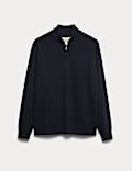 Pure Cashmere Textured Half Zip Jumper