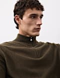 Pure Cashmere Textured Half Zip Jumper