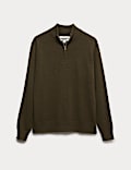 Pure Cashmere Textured Half Zip Jumper