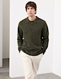 Cashmere and Wool Blend Relaxed Polo Jumper