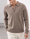 Cashmere and Wool Blend Relaxed Polo Jumper