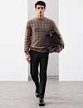 Cashmere Blend Textured Crew Neck Jumper
