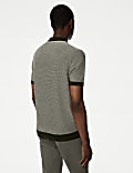 Cotton Rich Textured Knitted Polo Shirt