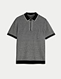 Cotton Rich Textured Knitted Polo Shirt