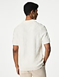 Cotton Rich Open Neck Knitted Polo Shirt