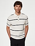 Cotton Rich Striped Knitted Polo Shirt