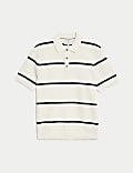 Cotton Rich Striped Knitted Polo Shirt