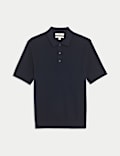 Cotton Rich Textured Knitted Polo Shirt