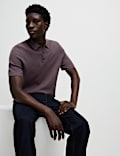 Cotton Rich Textured Knitted Polo Shirt