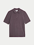 Cotton Rich Textured Knitted Polo Shirt