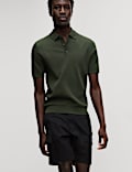 Cotton Rich Textured Knitted Polo Shirt