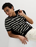Cotton Rich Striped Knitted T-Shirt