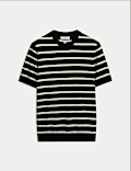 Cotton Rich Striped Knitted T-Shirt