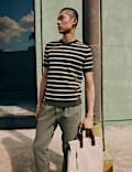Cotton Rich Striped Knitted T-Shirt