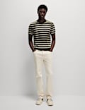 Camiseta de punto de rayas de algodón