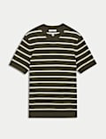 Cotton Rich Striped Knitted T-Shirt