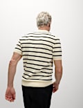 Camiseta de punto de rayas de algod&oacute;n