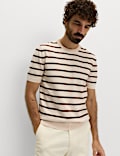 Cotton Rich Striped Knitted T-Shirt
