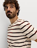 Cotton Rich Striped Knitted T-Shirt