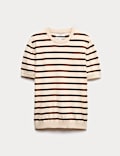 Cotton Rich Striped Knitted T-Shirt