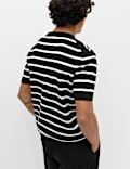 Cotton Rich Striped Knitted T-Shirt