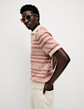Polo en maille 100 % coton &agrave; rayures
