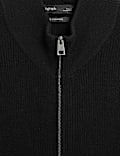 Gilet 100 % cachemire &agrave; motif textur&eacute; avec fermeture &agrave; glissi&egrave;re