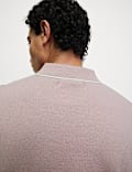 Cotton Rich Half Zip Knitted Polo Shirt