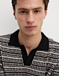 Cotton Blend Knitted Polo Shirt