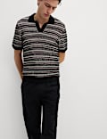 Cotton Blend Knitted Polo Shirt