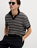 Cotton Blend Knitted Polo Shirt