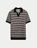 Cotton Blend Knitted Polo Shirt
