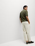 Pure Cotton Textured Knitted Polo Shirt