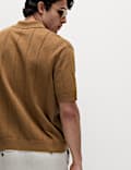 Pure Cotton Textured Knitted Polo Shirt