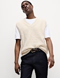 Pure Cotton Ribbed Knitted Vest