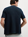 Cotton Rich Textured Knitted Polo Shirt