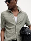 Cotton Rich Textured Knitted Polo Shirt