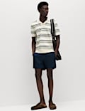 Cotton Rich Bold Striped Boucle Polo Shirt