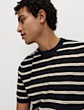 Cotton Rich Striped Knitted T-Shirt